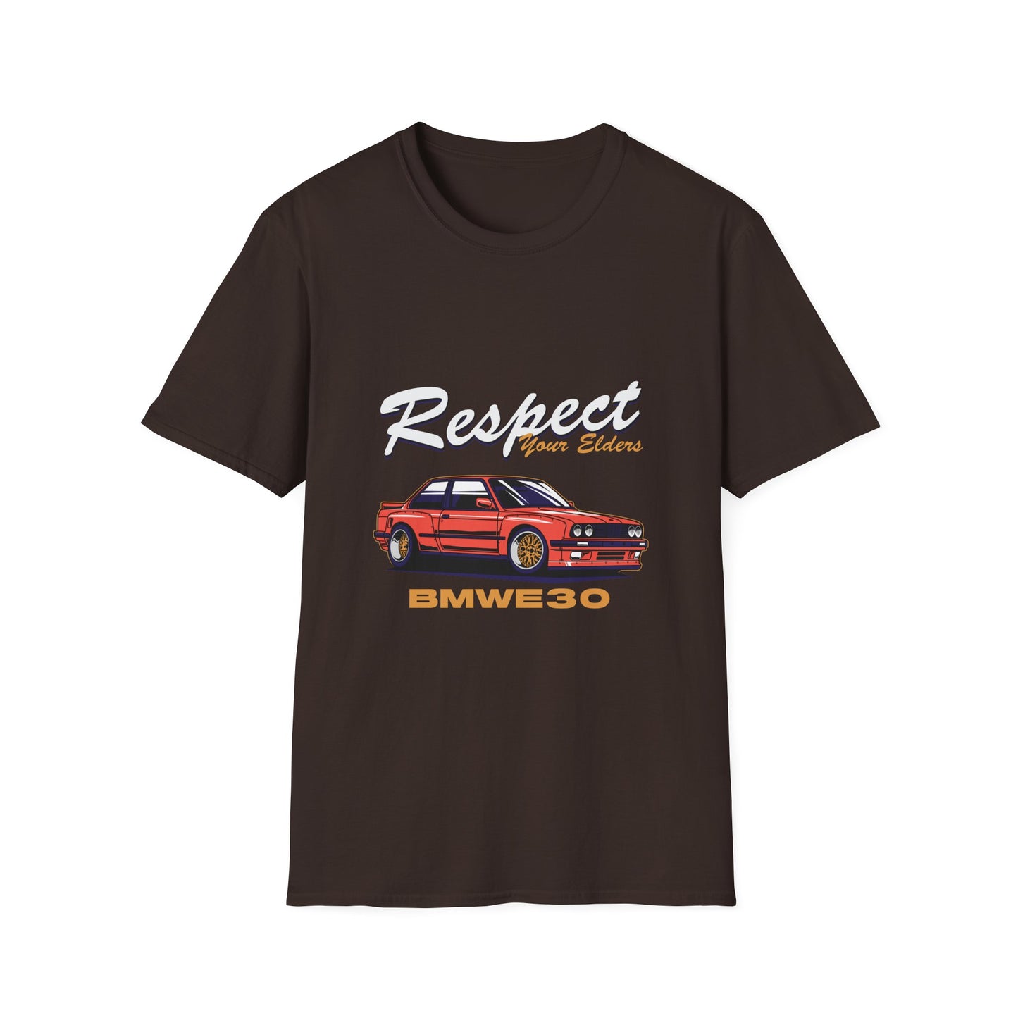 Respect Your Elders BMW E30 Unisex Softstyle T-Shirt - CreativeRino