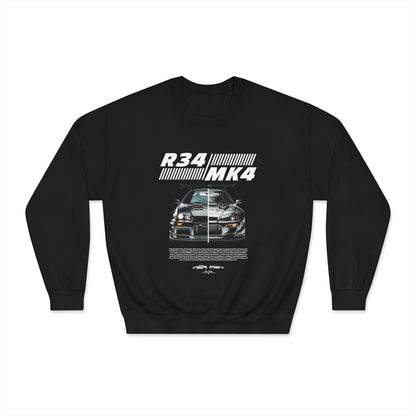R34 MK4 Unisex DryBlend® Crewneck Sweatshirt - Perfect T-shirt for Car Enthusiasts and Casual Style - CreativeRino