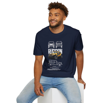 Rubicon Awaits Unisex Softstyle T-Shirt - Off-Road Vehicle Design - CreativeRino