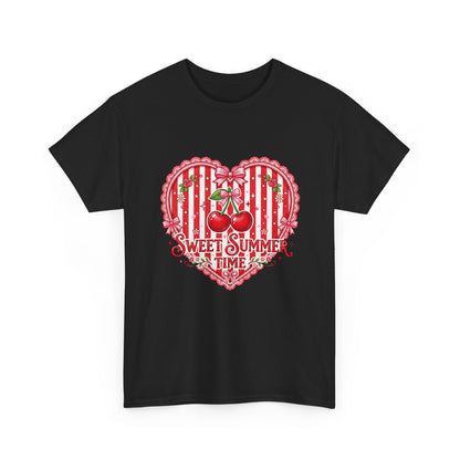 Sweet Summer Time Cherry Heart T-Shirt Printify
