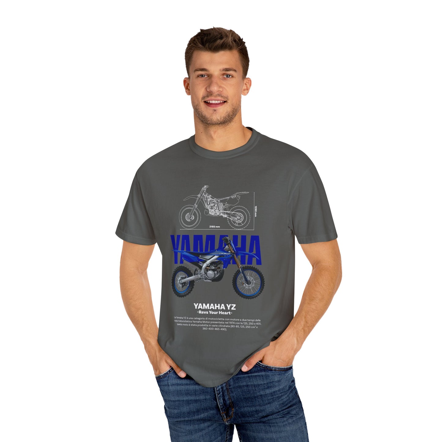 Yamaha YZ Unisex Garment-Dyed T-shirt - Rev Your Heart - CreativeRino
