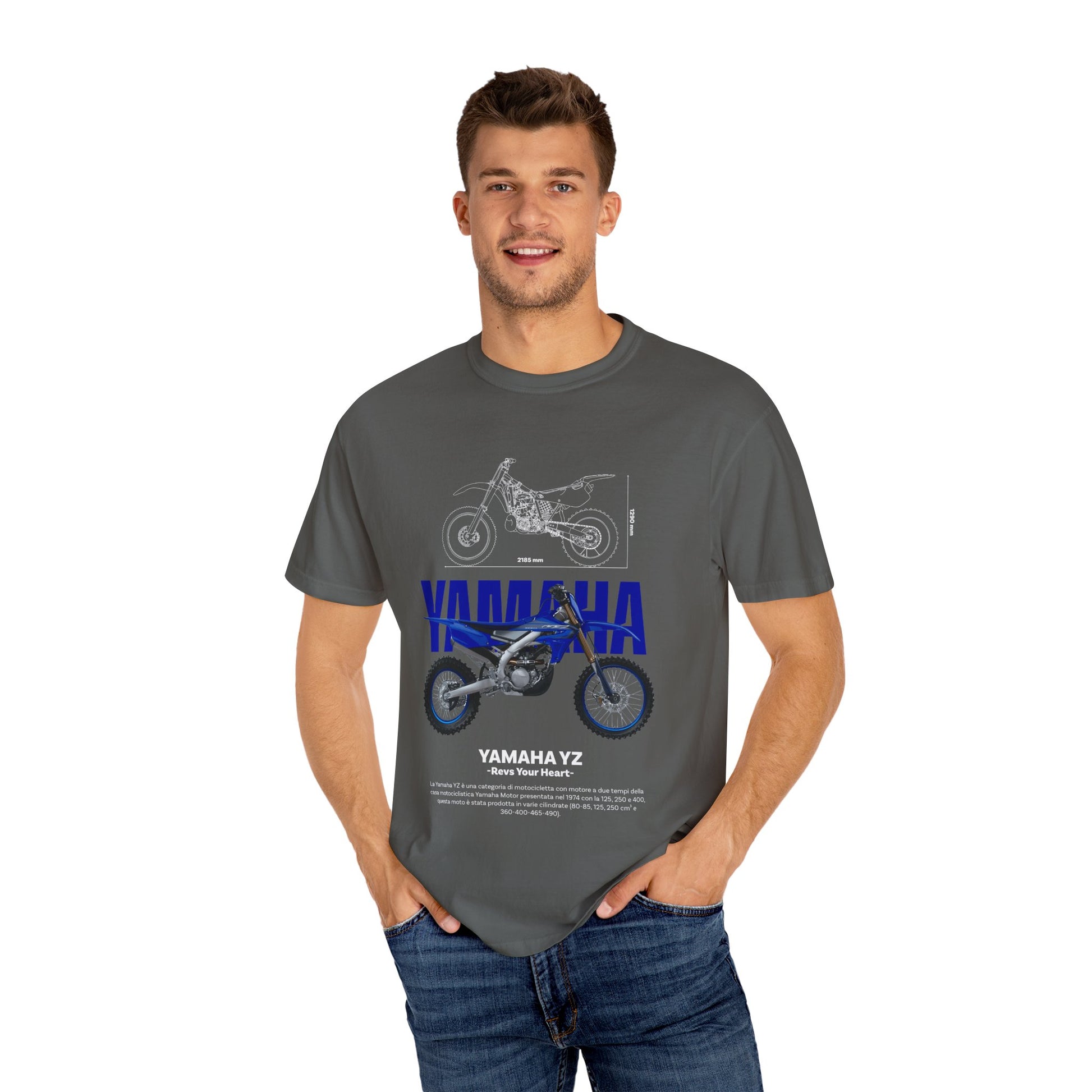 Yamaha YZ Unisex Garment-Dyed T-shirt - Rev Your Heart - CreativeRino