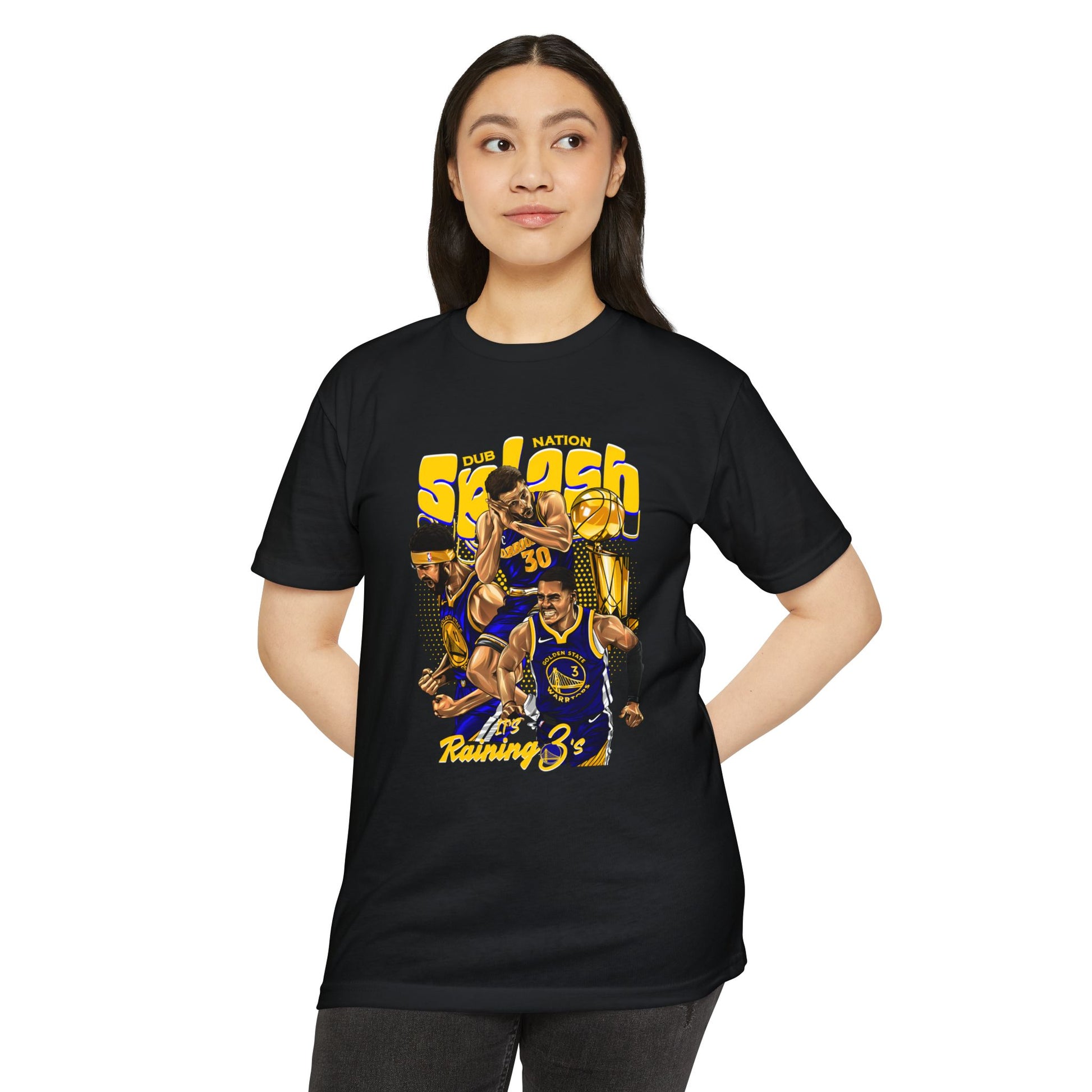 Golden State Warriors Unisex CVC Jersey T-shirt - It's Raining 3's - Basketball Design - CreativeRino