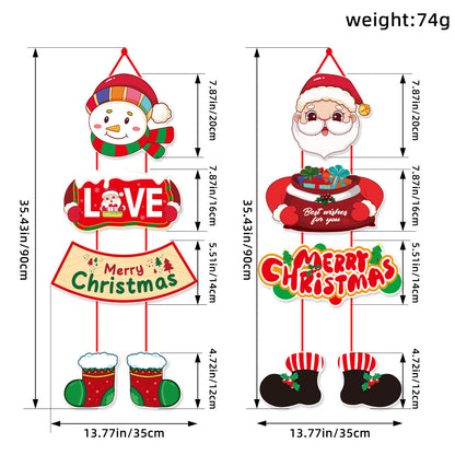 Santa & Snowman Christmas Door Banner Set | Festive Hanging Couplets & Party Decor eprolo