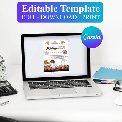 Penny War Fundraiser Flyer Template CreativeRino