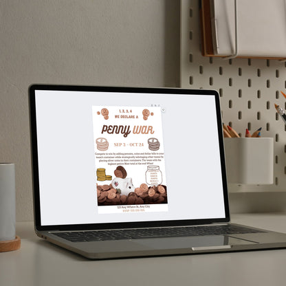 Penny War Fundraiser Flyer Template CreativeRino
