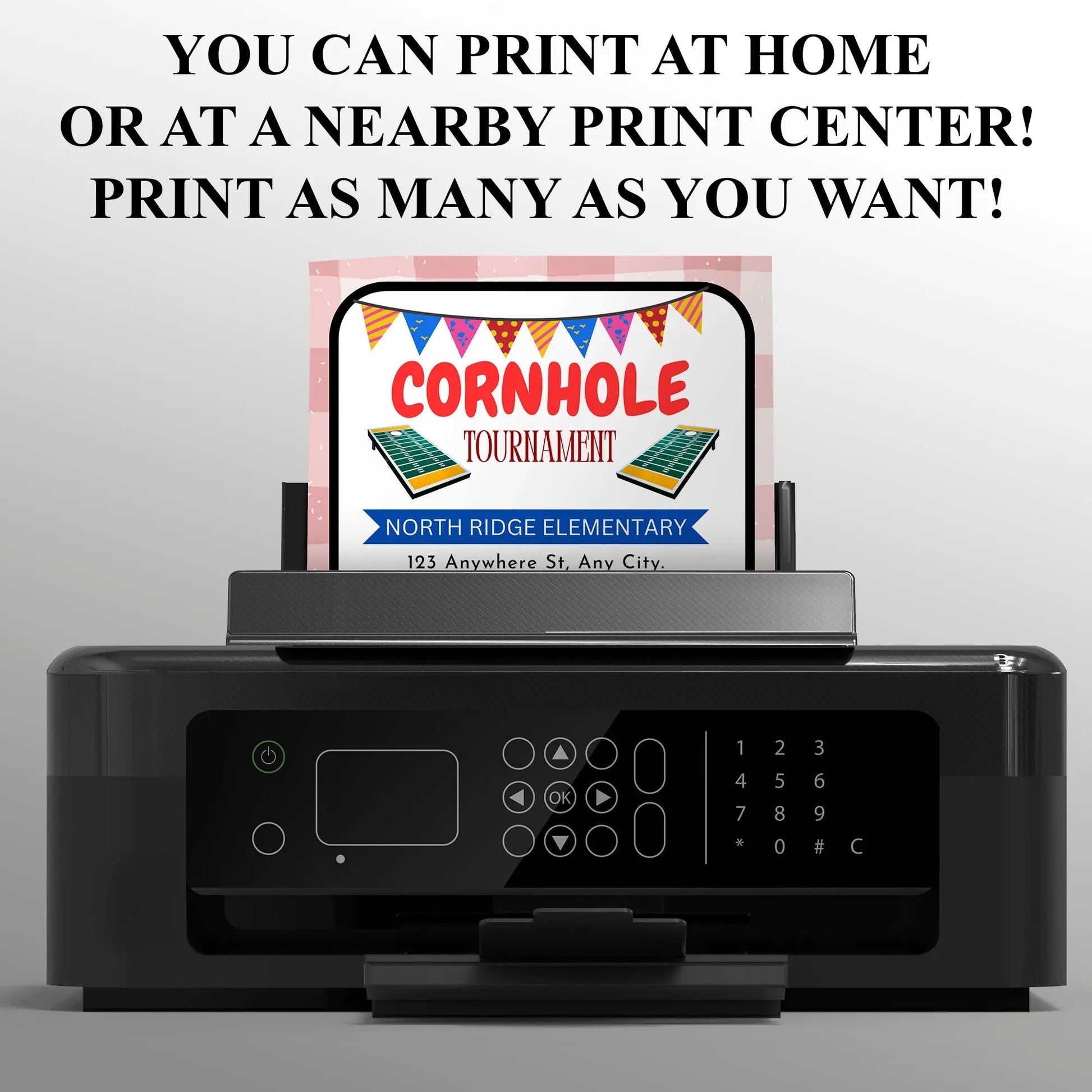 Corn Hole Tournament Flyer Template | Cornhole Tournament Fundraiser Flyer CreativeRino