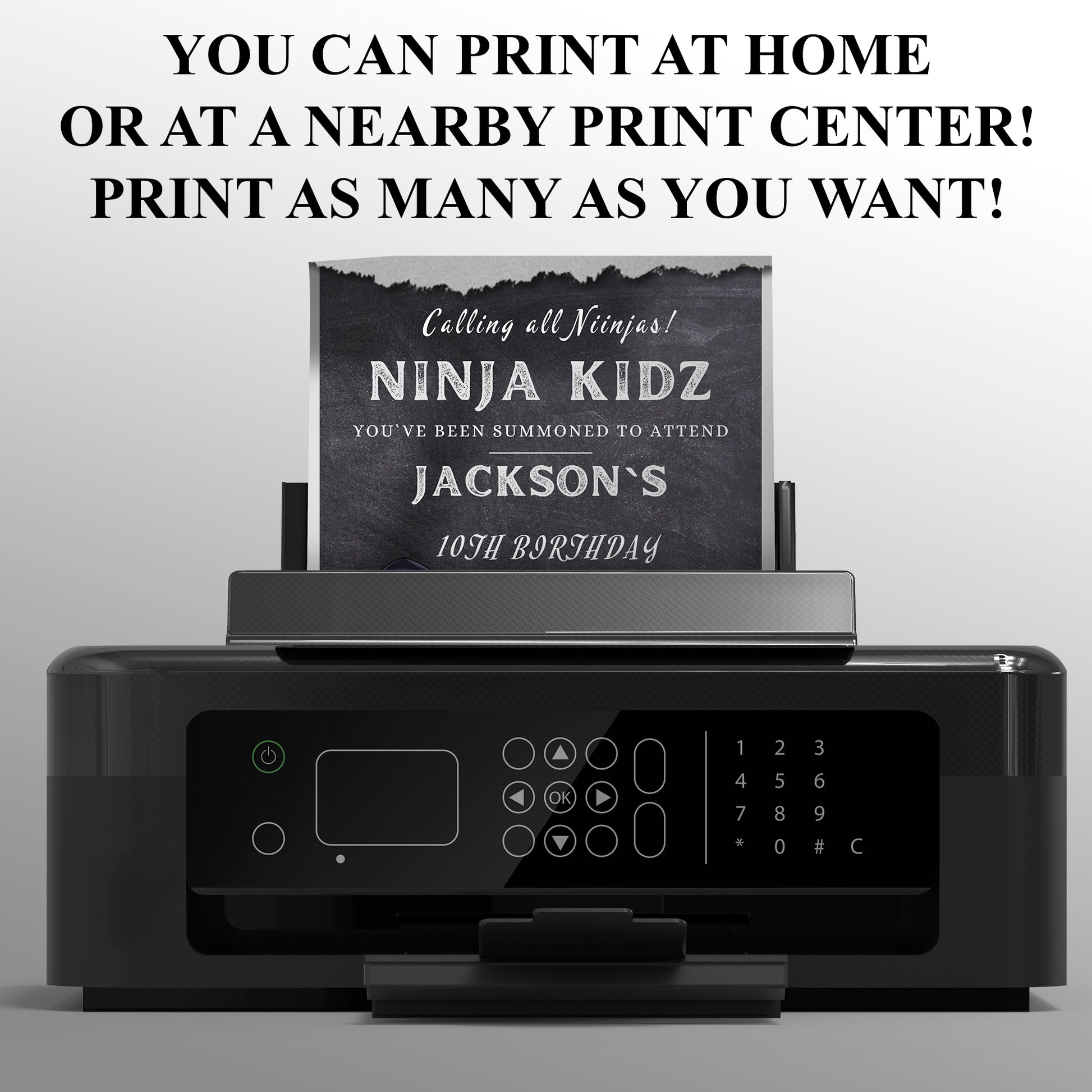 Ninja Kidz Birthday Invitation Template - CreativeRino