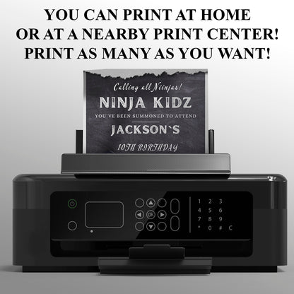Ninja Kidz Birthday Invitation Template - CreativeRino