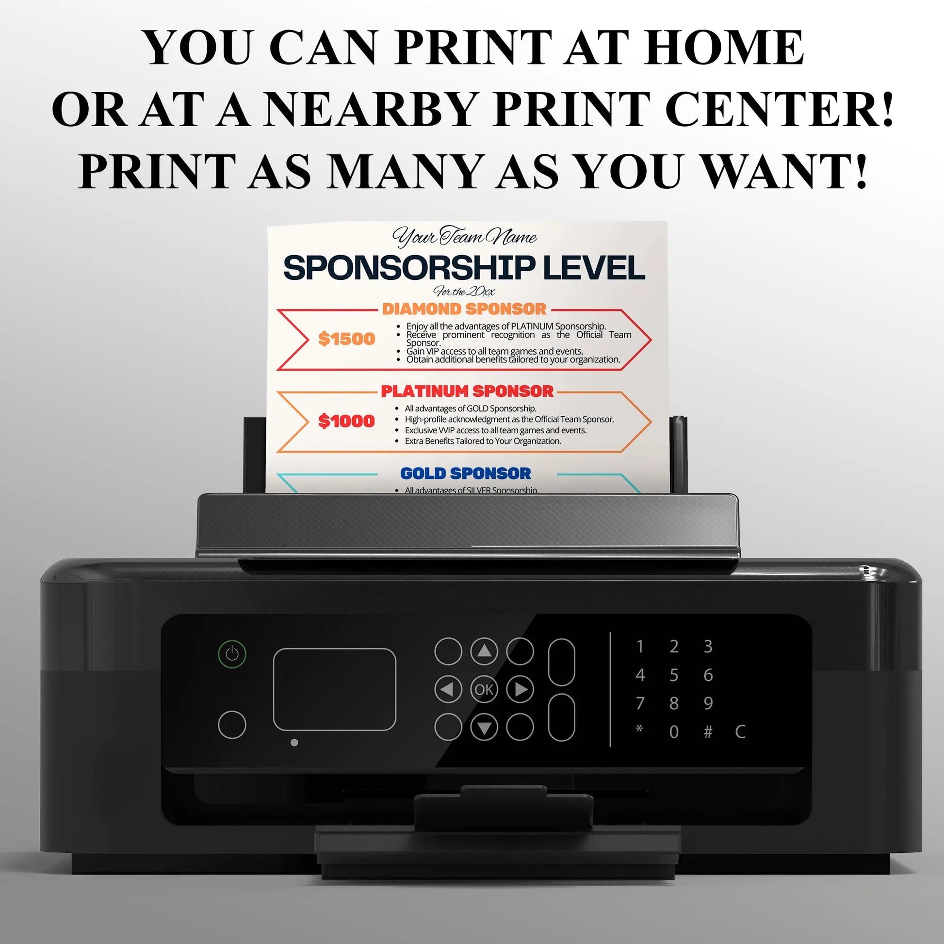 Sponsorship Level Flyer | Club Sponsorship Level Template CreativeRino