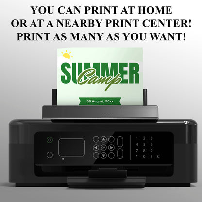 Summer Camp Invitation | Camping Invite Canva Template CreativeRino