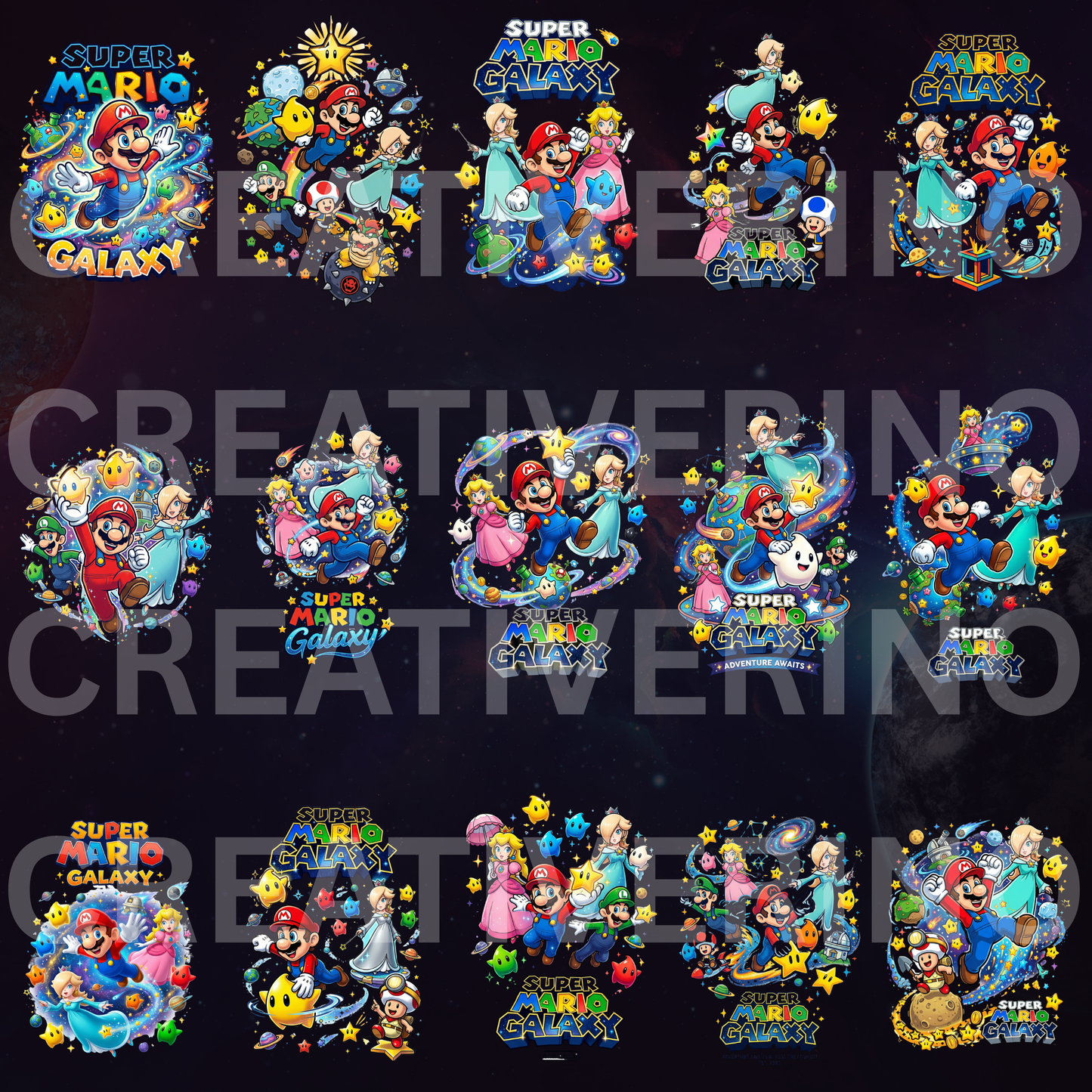 Super Mario Galaxy Movie PNG Bundle | Mario Characters Clipart CreativeRino