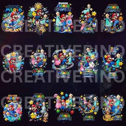 Super Mario Galaxy Movie PNG Bundle | Mario Characters Clipart CreativeRino