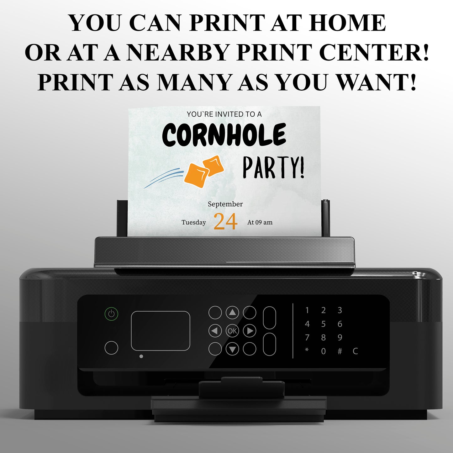 Cornhole Birthday Party Invitation Template - CreativeRino