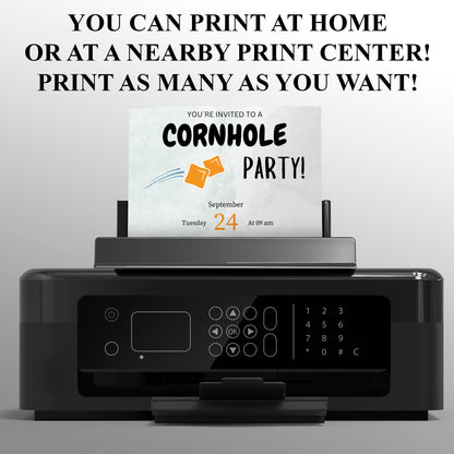 Cornhole Birthday Party Invitation Template - CreativeRino