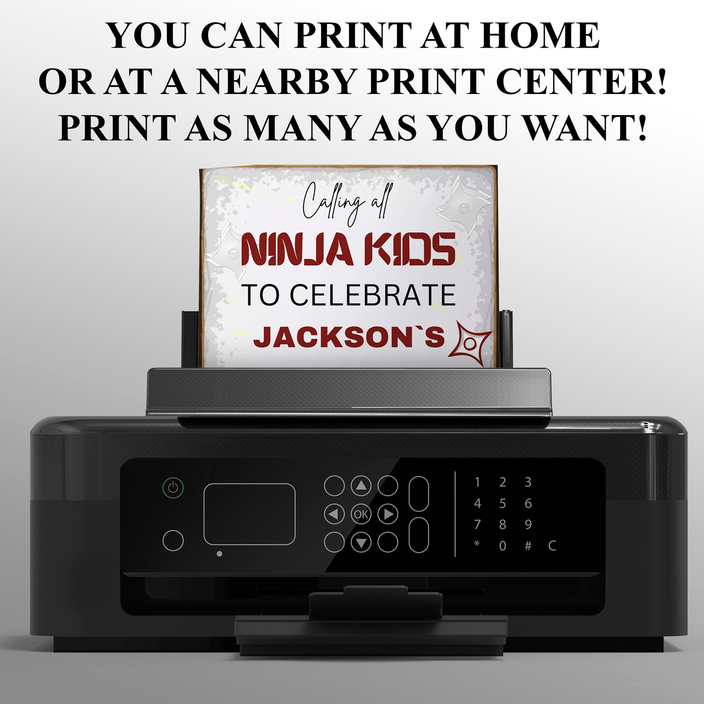 Ninja Kidz Birthday Invitation Template