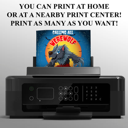 Werewolf Birthday Invitation Template - CreativeRino