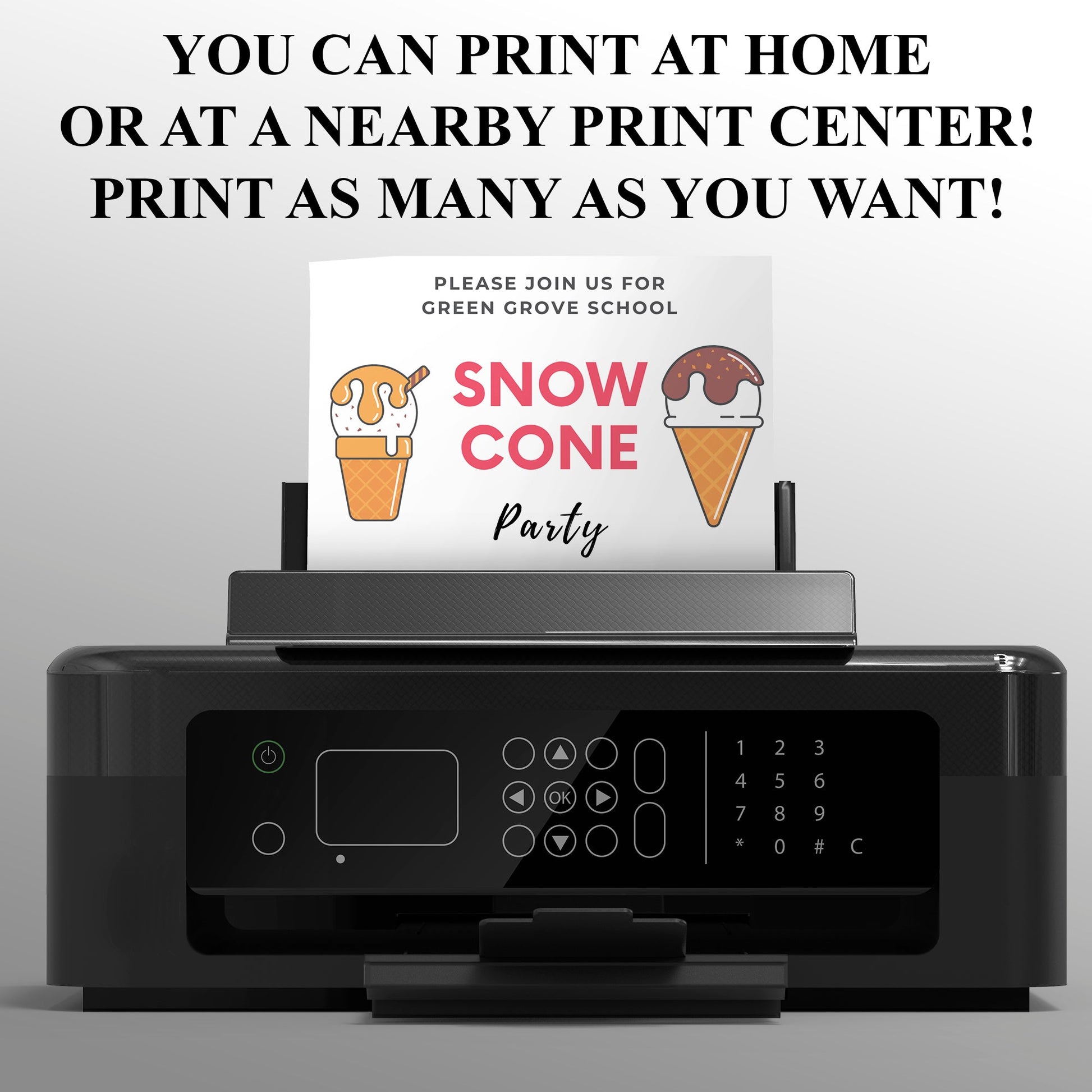 Snow Cone Party Invitation | Snow Cone Birthday Invite Canva Template CreativeRino