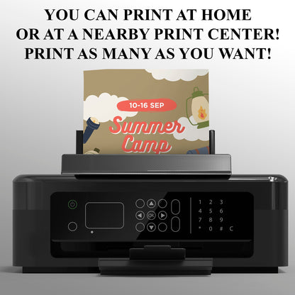 Summer Camp Bachelorette Invitation | Camping Invite Canva Template CreativeRino