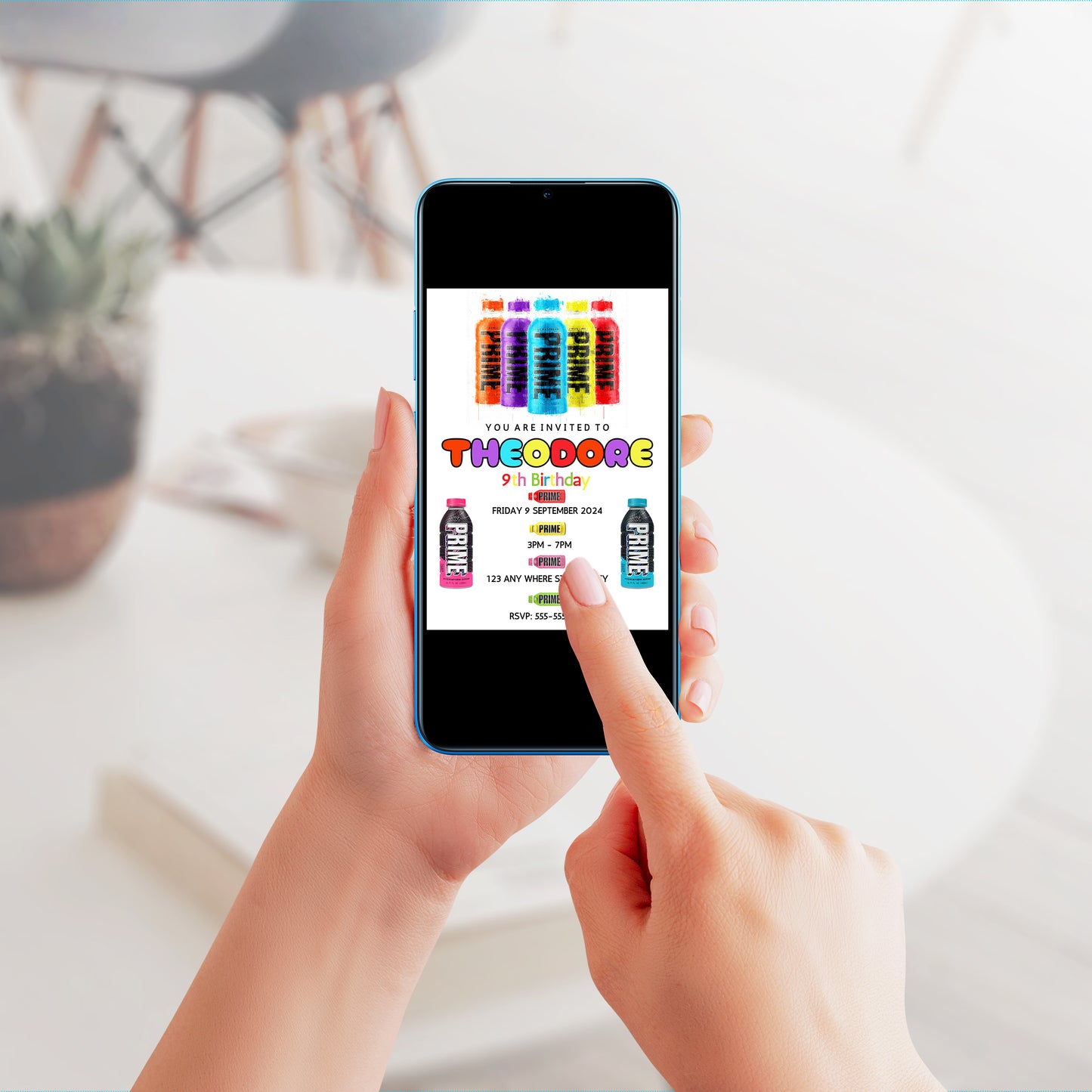 Prime Energy Drink Birthday Invitation Template - CreativeRino