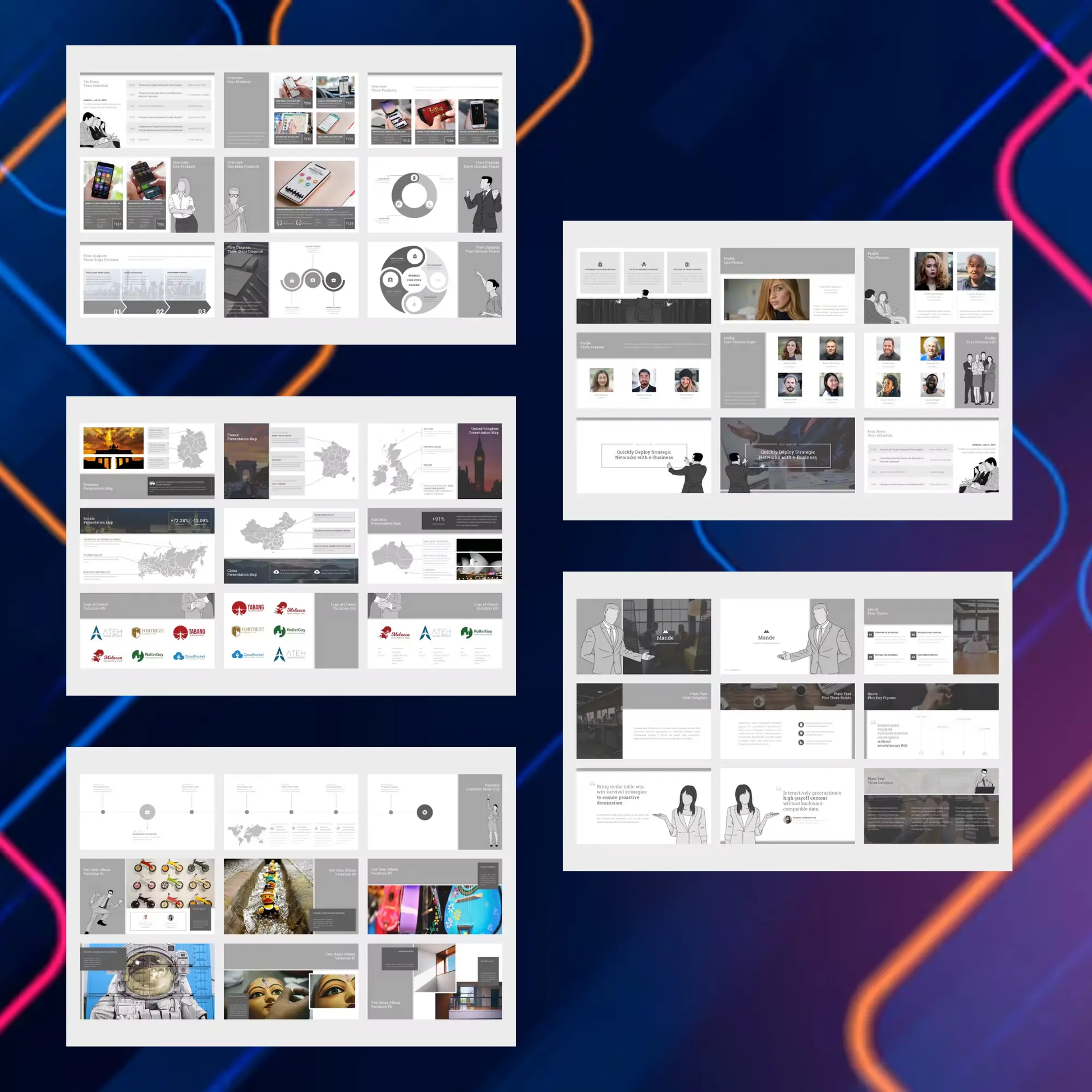 12 Business Powerpoint Presentation Template Bundle CreativeRino