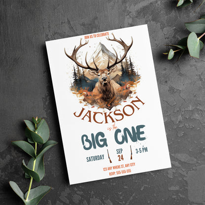 The Big One Hunting Birthday Invitation Template - CreativeRino