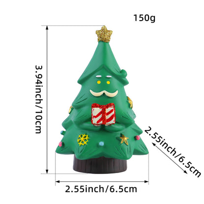 Cute Mini Resin Santa Claus & Christmas Tree Ornament | Desktop Atmosphere Gift