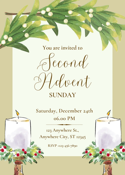 Advent Invitation Template | Advent Celebration Party Invite - CreativeRino