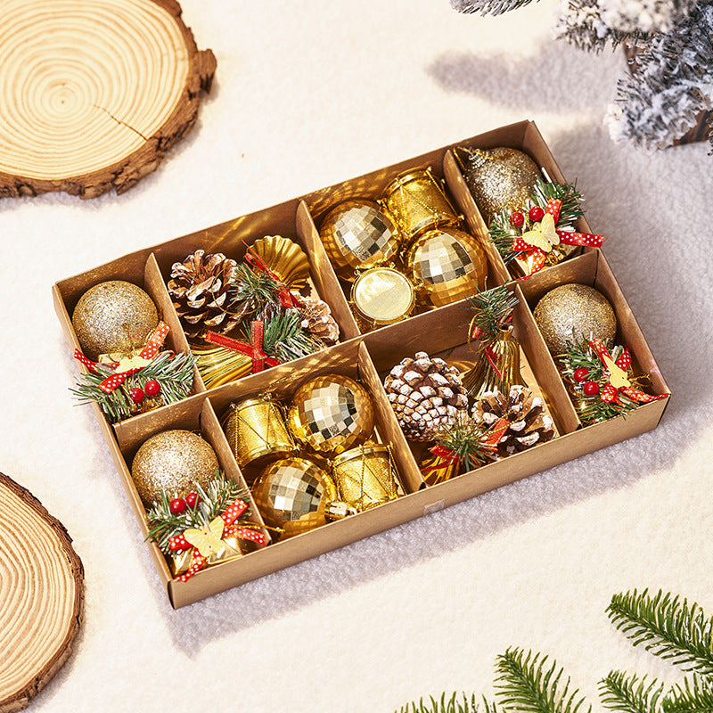 Deluxe Christmas Tree Ornament Set | Ball, Bell, Pinecone & Drum Combination Pack eprolo
