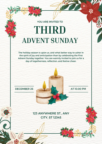Advent Invitation Template | Advent Celebration Party Invite - CreativeRino