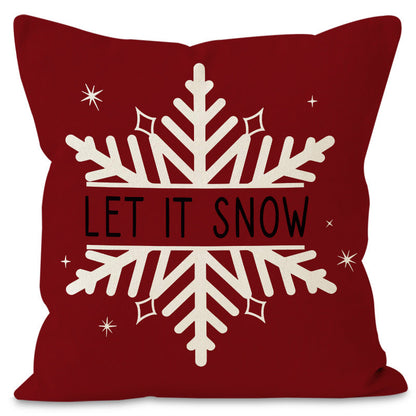 Christmas Tree & Snowflake Printed Pillow Cover | Rustic Linen Cushion Case for Holiday Party & Sofa Decor eprolo
