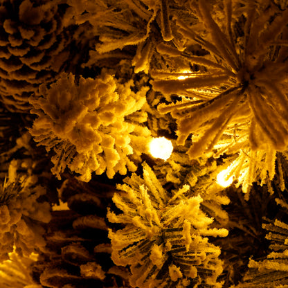 Deluxe 4-Piece Pre-Lit Christmas Tree & Garland Set | LED Entrance & Flower Decor