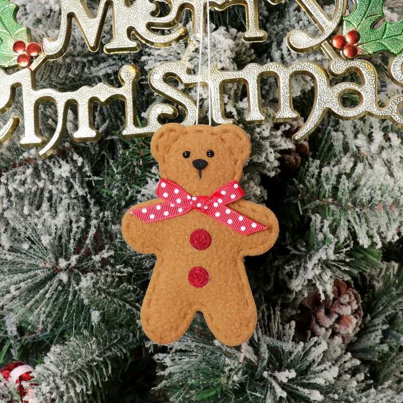 Cartoon Biscuit Bear Christmas Pendant Set | Small Ornament Collection for Tree & Party Decor | Holiday Supplies eprolo