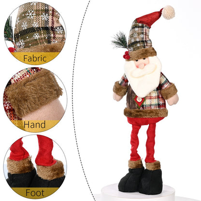 Adjustable Telescopic Christmas Doll | Plush Santa Claus & Snowman Standing Ornament Decor