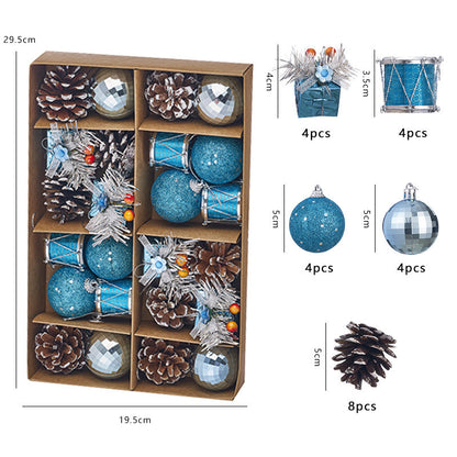 Deluxe Christmas Tree Ornament Set | Ball, Bell, Pinecone & Drum Combination Pack eprolo