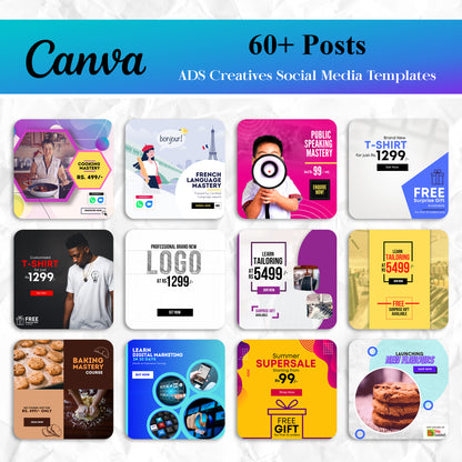 60+ Ads Creative Social Media Post Template for Facebook and Instagram - CreativeRino