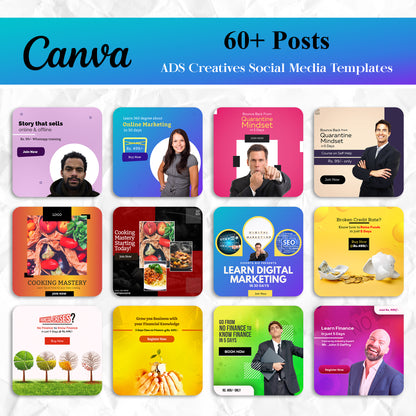 60+ Ads Creative Social Media Post Template for Facebook and Instagram - CreativeRino