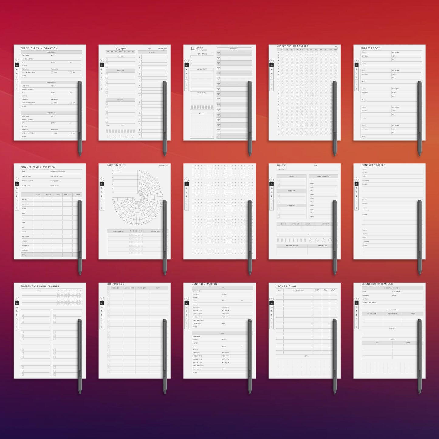 80 Supernote Planner Template Bundle