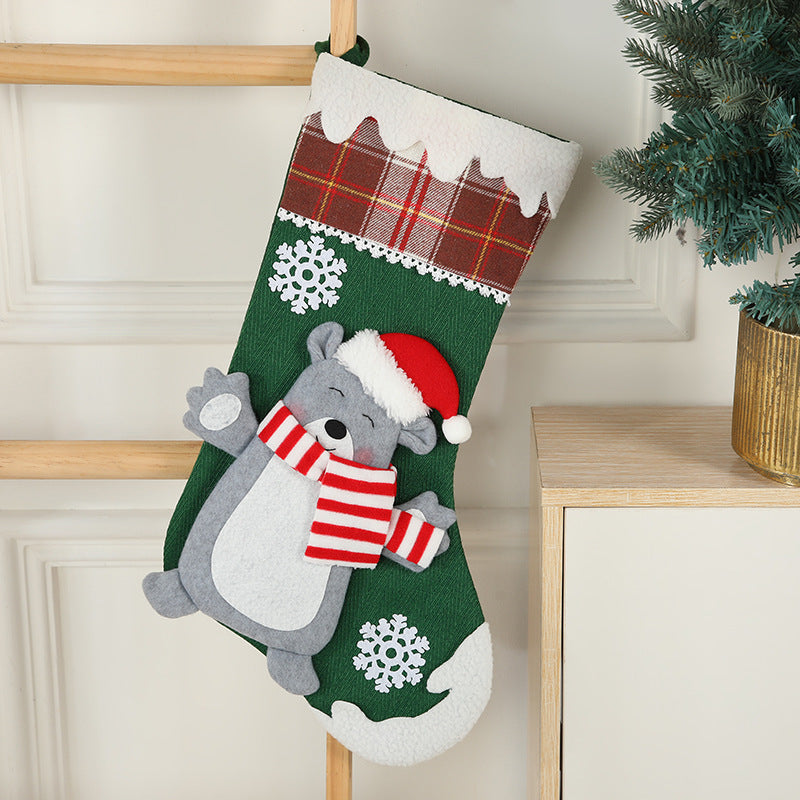 Cartoon Christmas Character Socks | 3D Santa, Elk & Snowman Gift Bag Pendants for Window & Tree Decoration eprolo
