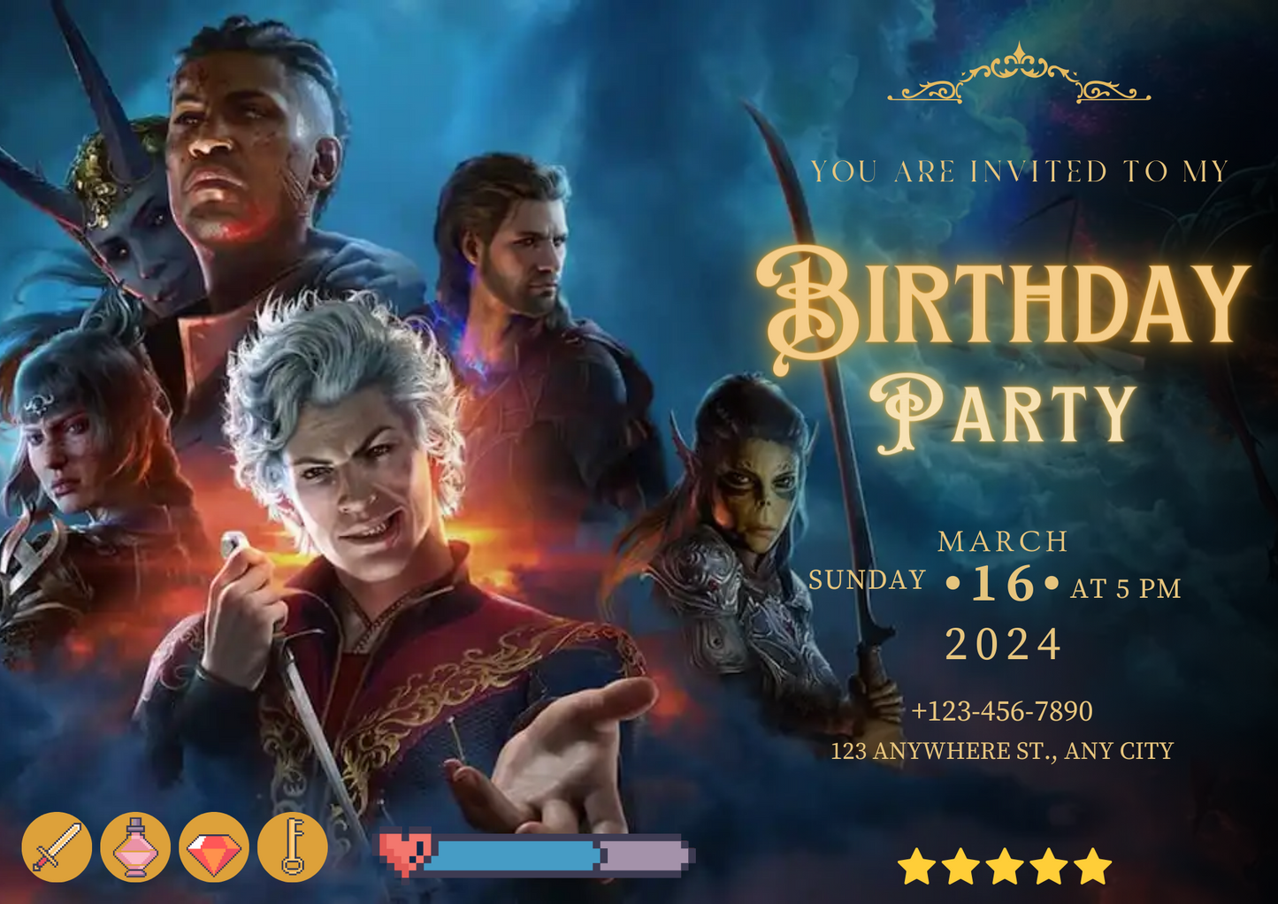 World of Warcraft Birthday Invitation Template