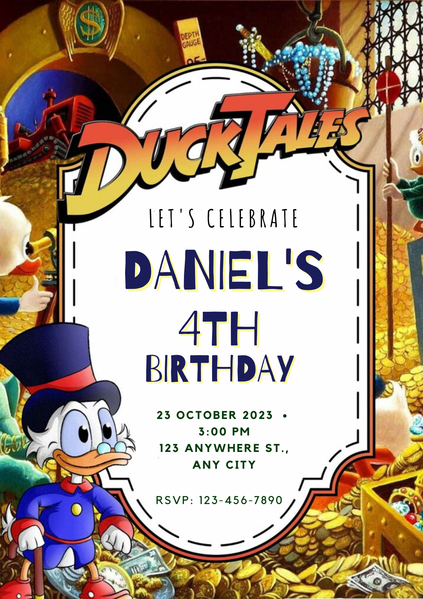 Ducktales Birthday Invitation Template