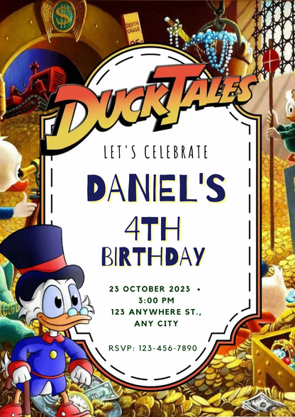 Ducktales Birthday Invitation Template - CreativeRino
