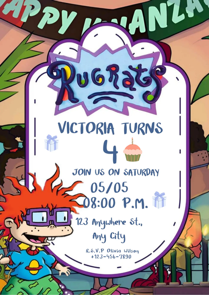 Rugrats Birthday Invitation Template - CreativeRino