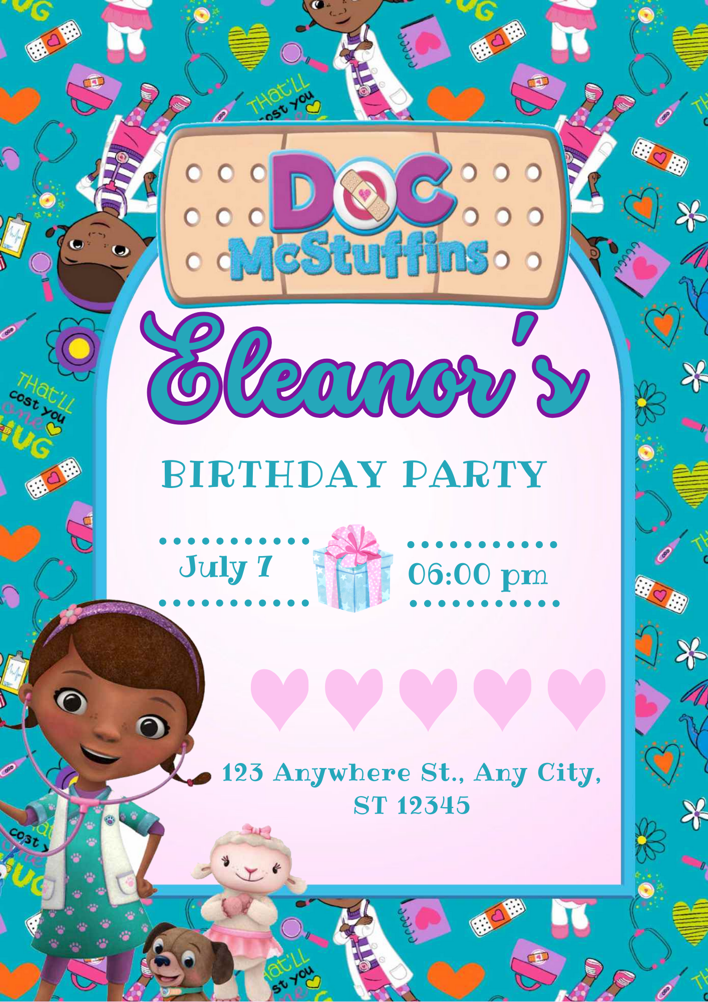 Doc McStuffins Birthday Invitation Template