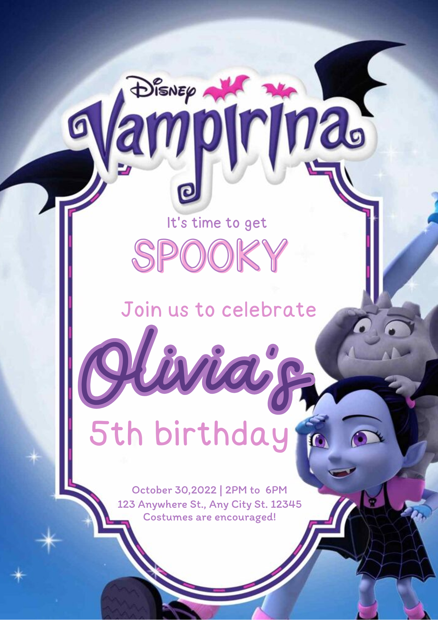 Vampirina Birthday Invitation Template