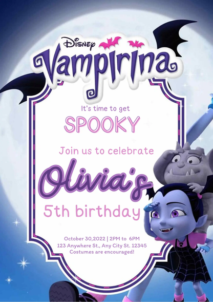 Vampirina Birthday Invitation Template - CreativeRino