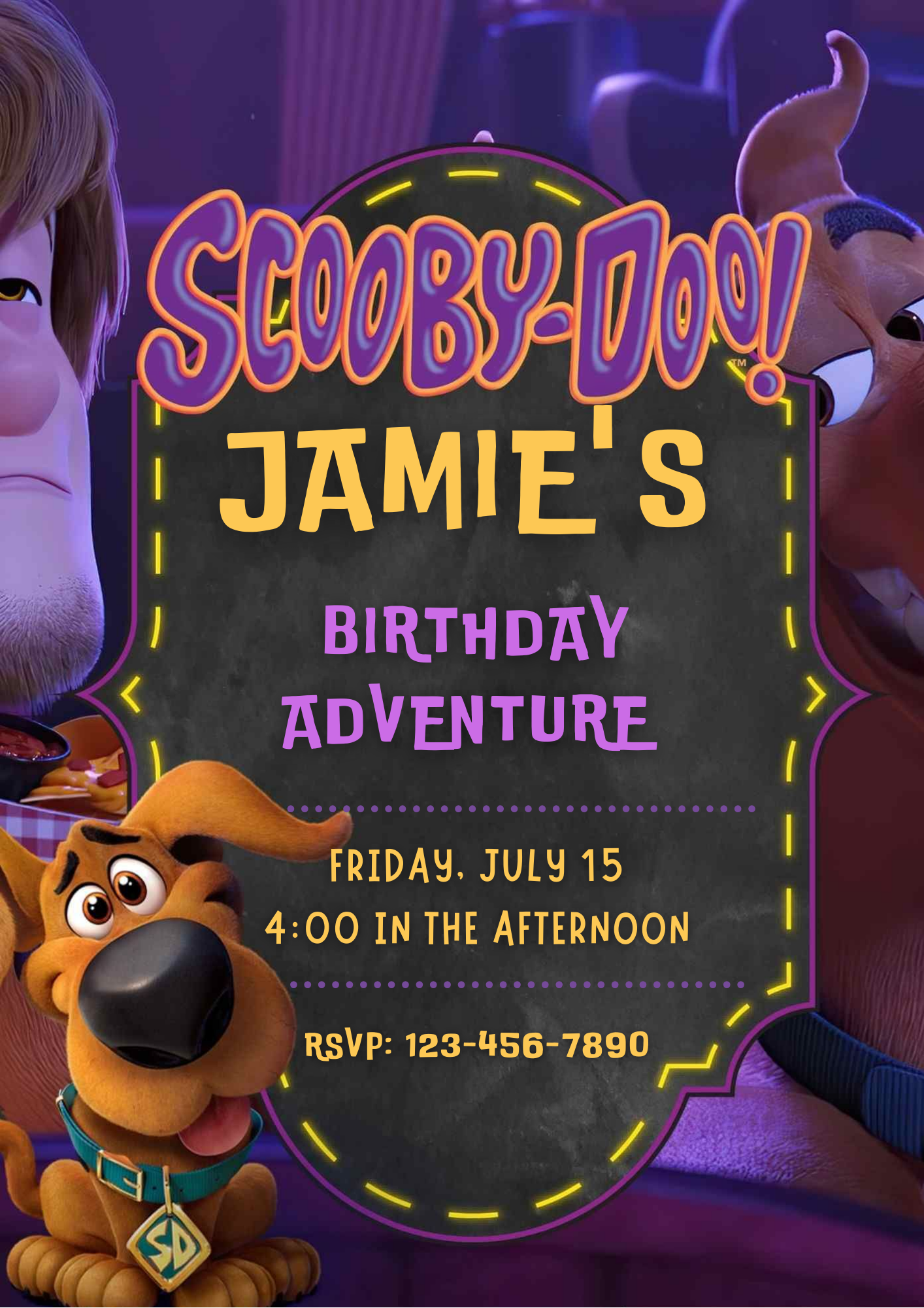 Scooby Doo Birthday Invitation Template