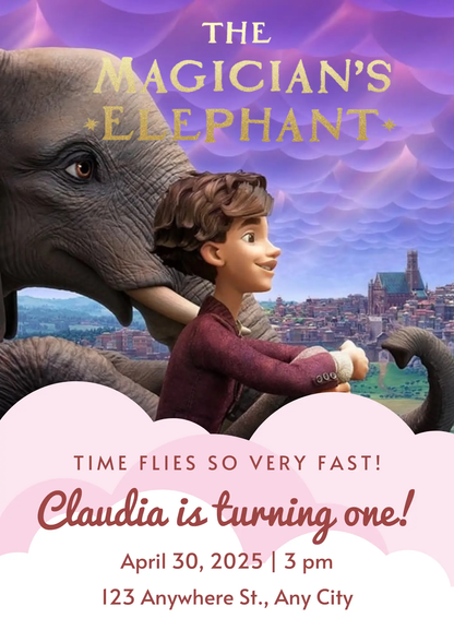 Magicians Elephant Birthday Invitation Template - CreativeRino