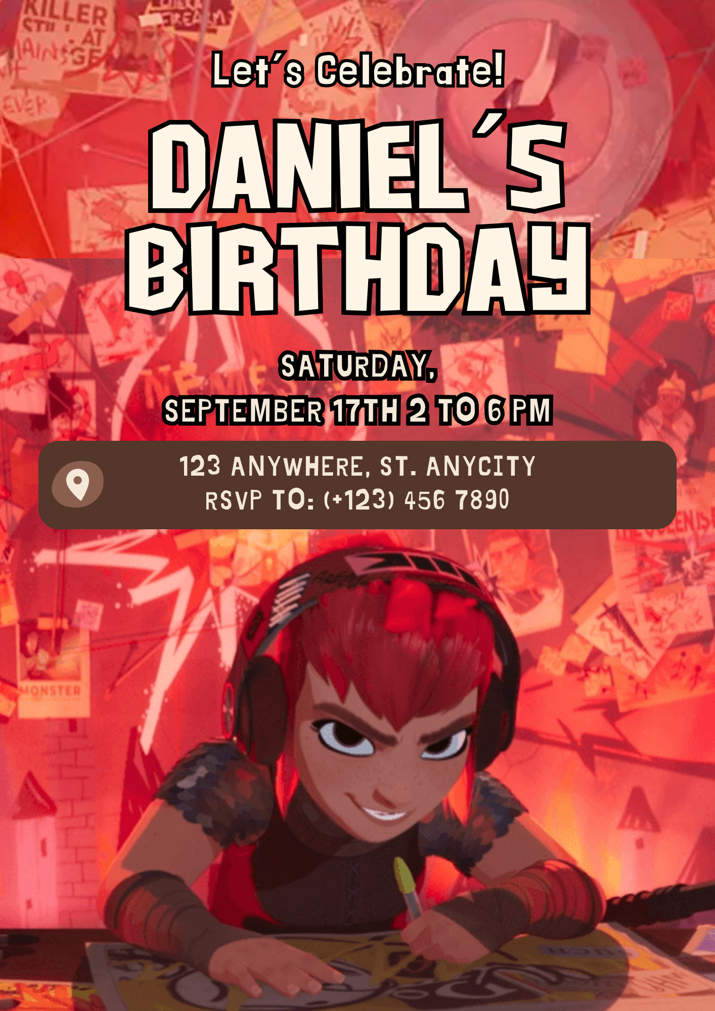 Nimona Birthday Invitation Template