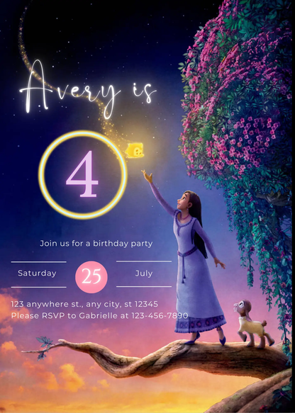 Wish Birthday Invitation Template - CreativeRino